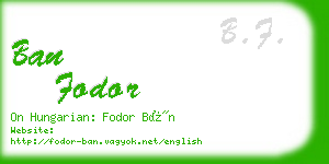 ban fodor business card